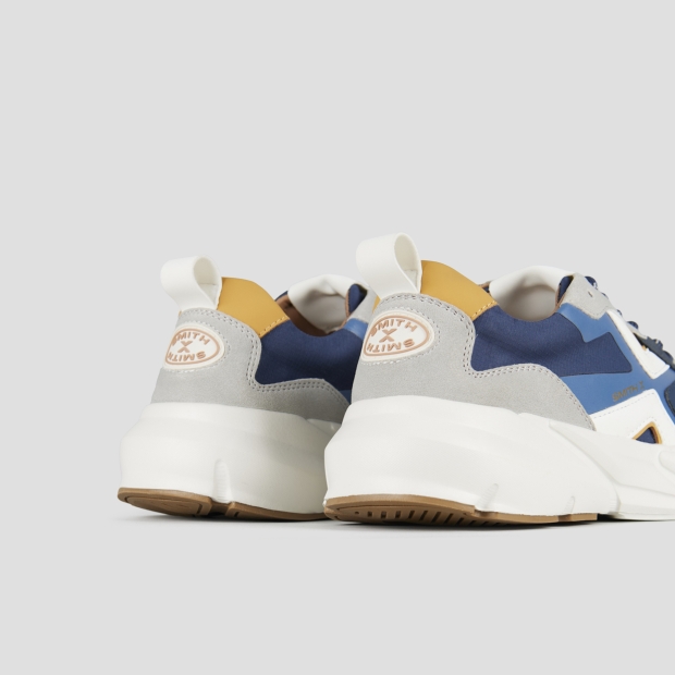 Sneakers Alexander Smith horizon uomo in blu con dettagli in suede grigio e inserti rip-stop - 5