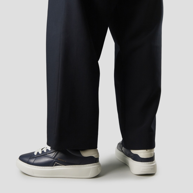 Sneakers Alexander Smith college uomo in pelle blu e tallone bianco - 2