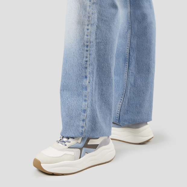 Sneakers Alexander Smith horizon donna in bianco con inserti in suede grigio - 2