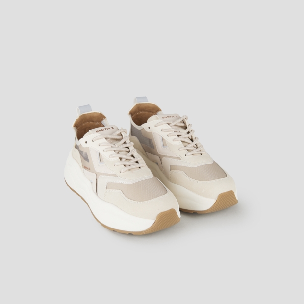 Sneakers Alexander Smith horizon donna in rip-stop semi-trasparente beige e dettagli in pelle - 4