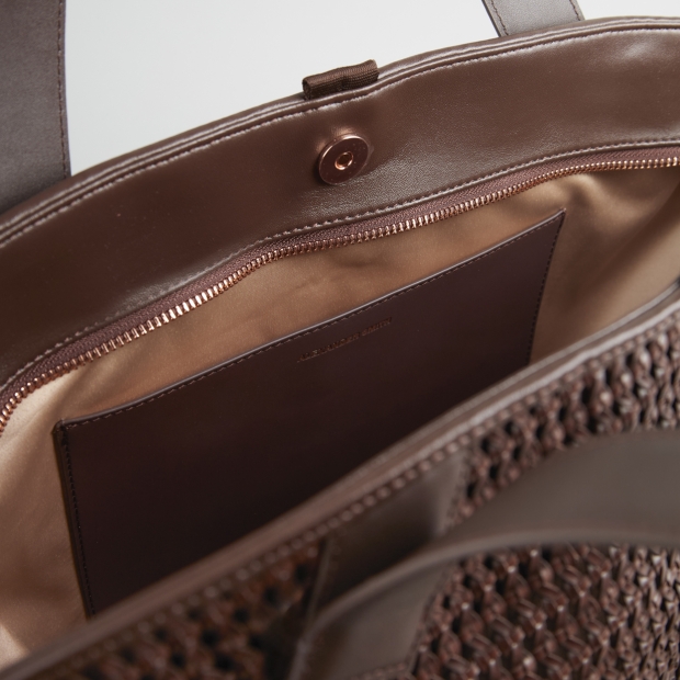 Sneakers Alexander Smith lauren large borsa a spalla in intrecciato marrone - 4