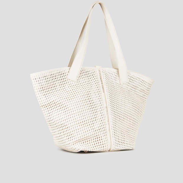 Sneakers Alexander Smith lauren large borsa a spalla in intrecciato bianco - 2