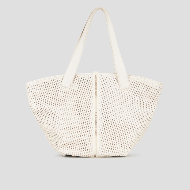 Sneakers Alexander Smith lauren large borsa a spalla in intrecciato bianco - 3