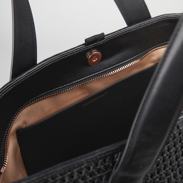 Sneakers Alexander Smith lauren medium borsa a mano con tracolla in intrecciato nero - 4