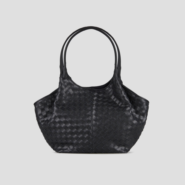 Sneakers Alexander Smith rachel medium borsa a spalla in pelle intrecciata nera - 3