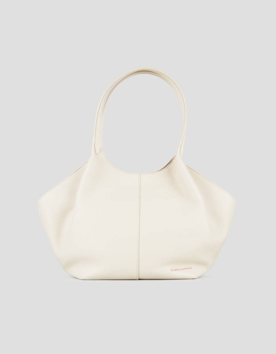 Sneakers Alexander Smith rachel medium borsa a spalla in pelle bottalata avorio - 1