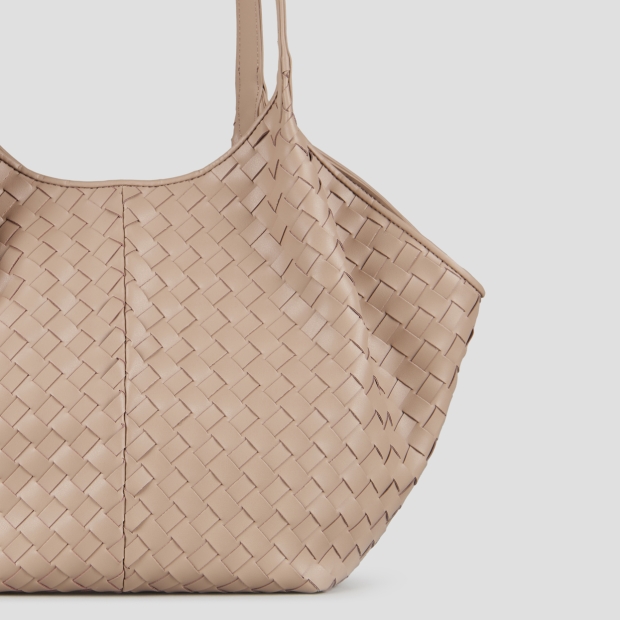 Sneakers Alexander Smith rachel medium borsa a spalla in pelle intrecciata cammello - 5