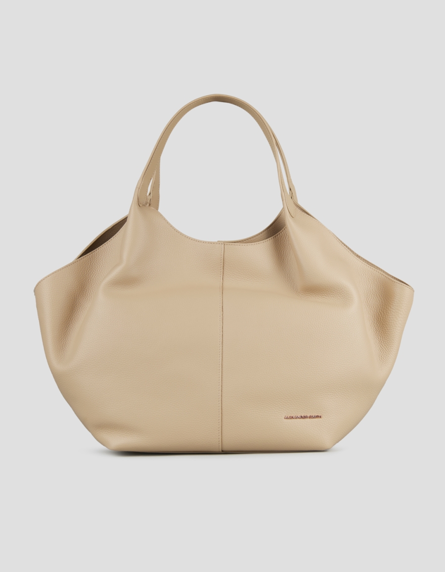 Sneakers Alexander Smith rachel large borsa a spalla in pelle bottalata cammello - 1