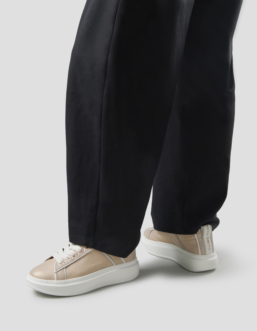 Sneakers Alexander Smith wembley donna decostruita in pelle bottalata crema - 2