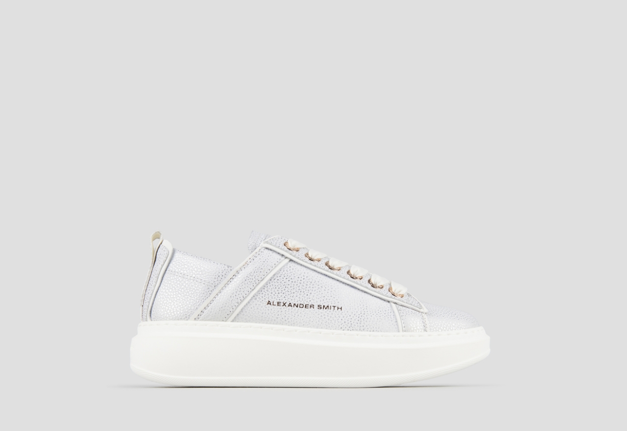 Sneakers Alexander Smith wembley donna decostruita in pelle bottalata argento - 1