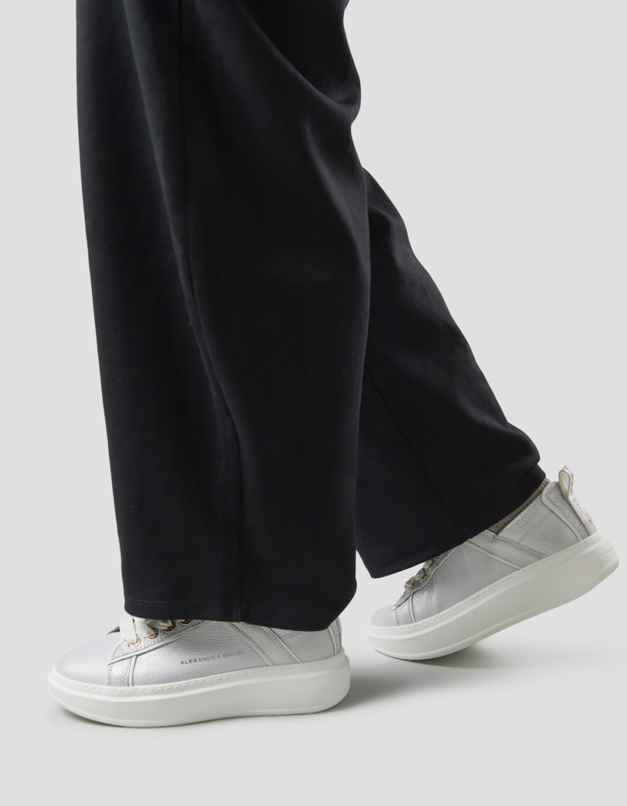 Sneakers Alexander Smith wembley donna decostruita in pelle bottalata argento - 2