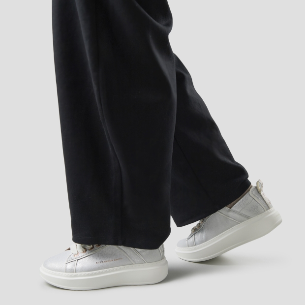 Sneakers Alexander Smith wembley donna decostruita in pelle bottalata argento - 2
