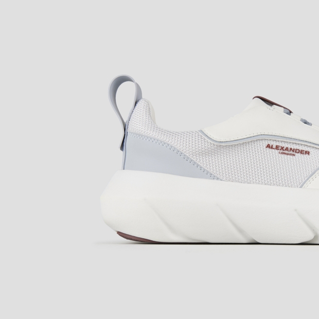 Sneakers Alexander Smith eclipse donna in pelle bianca e rete con dettagli azzurri - 3
