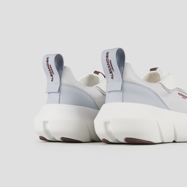 Sneakers Alexander Smith eclipse donna in pelle bianca e rete con dettagli azzurri - 5