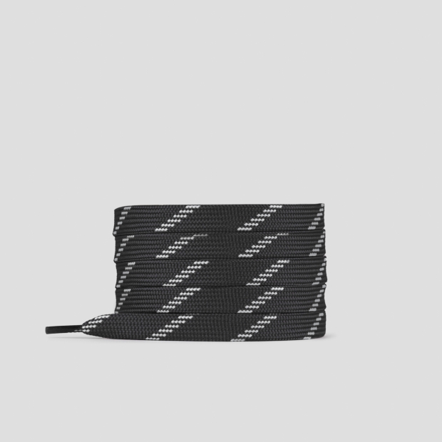 Sneakers Alexander Smith laccio piatto nero con tratteggio bianco da donna - 1