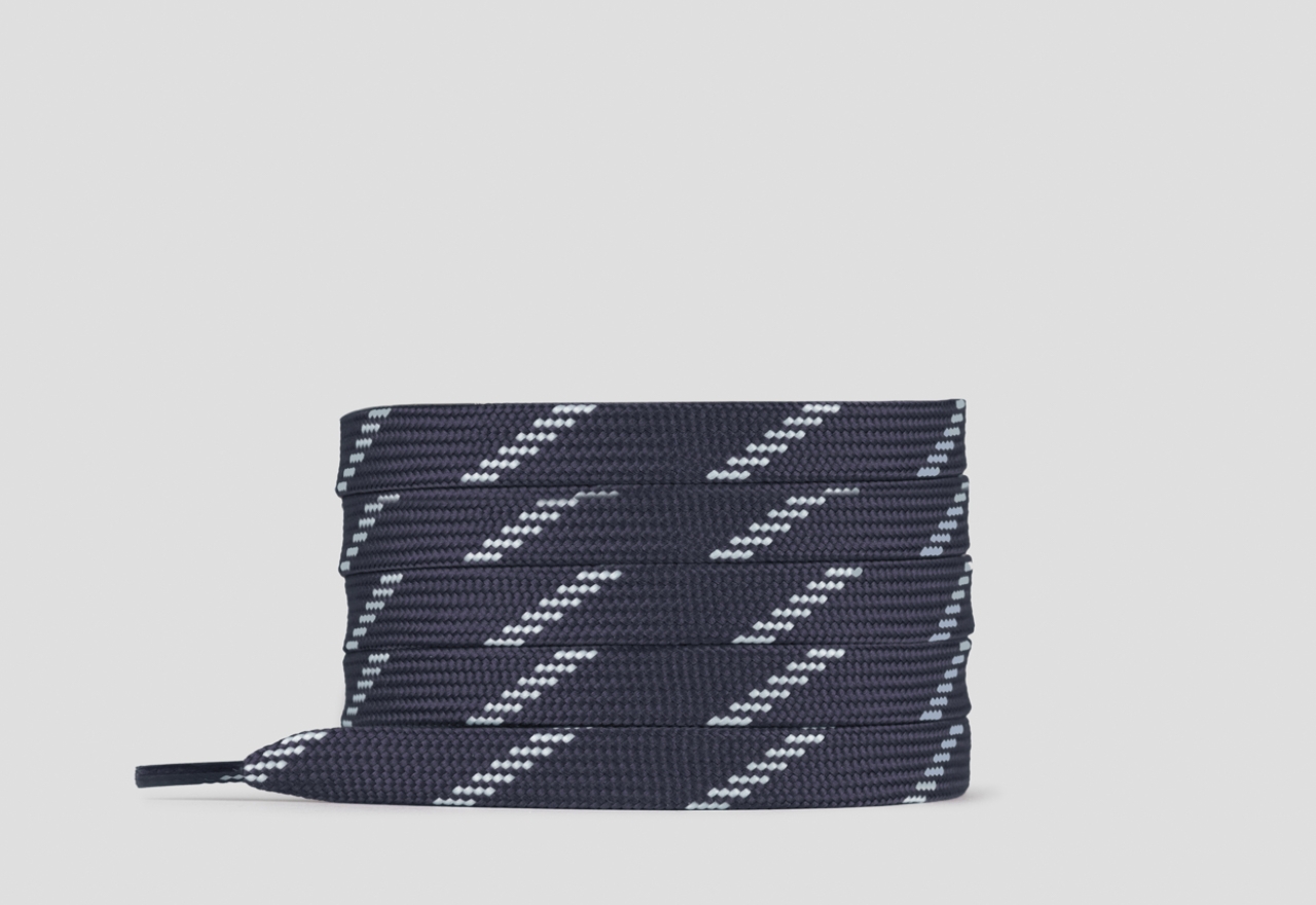 Sneakers Alexander Smith laccio piatto blu con tratteggio bianco da donna - 1