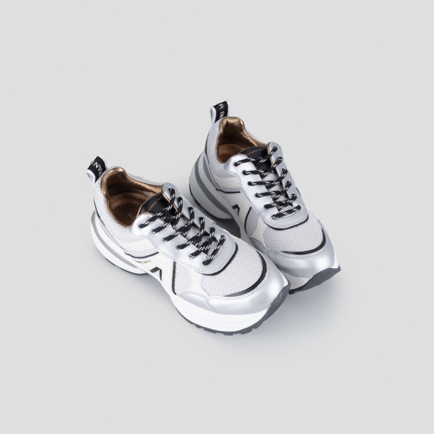 Sneakers Alexander Smith laccio rotondo nero con tratteggio bianco da donna - 2