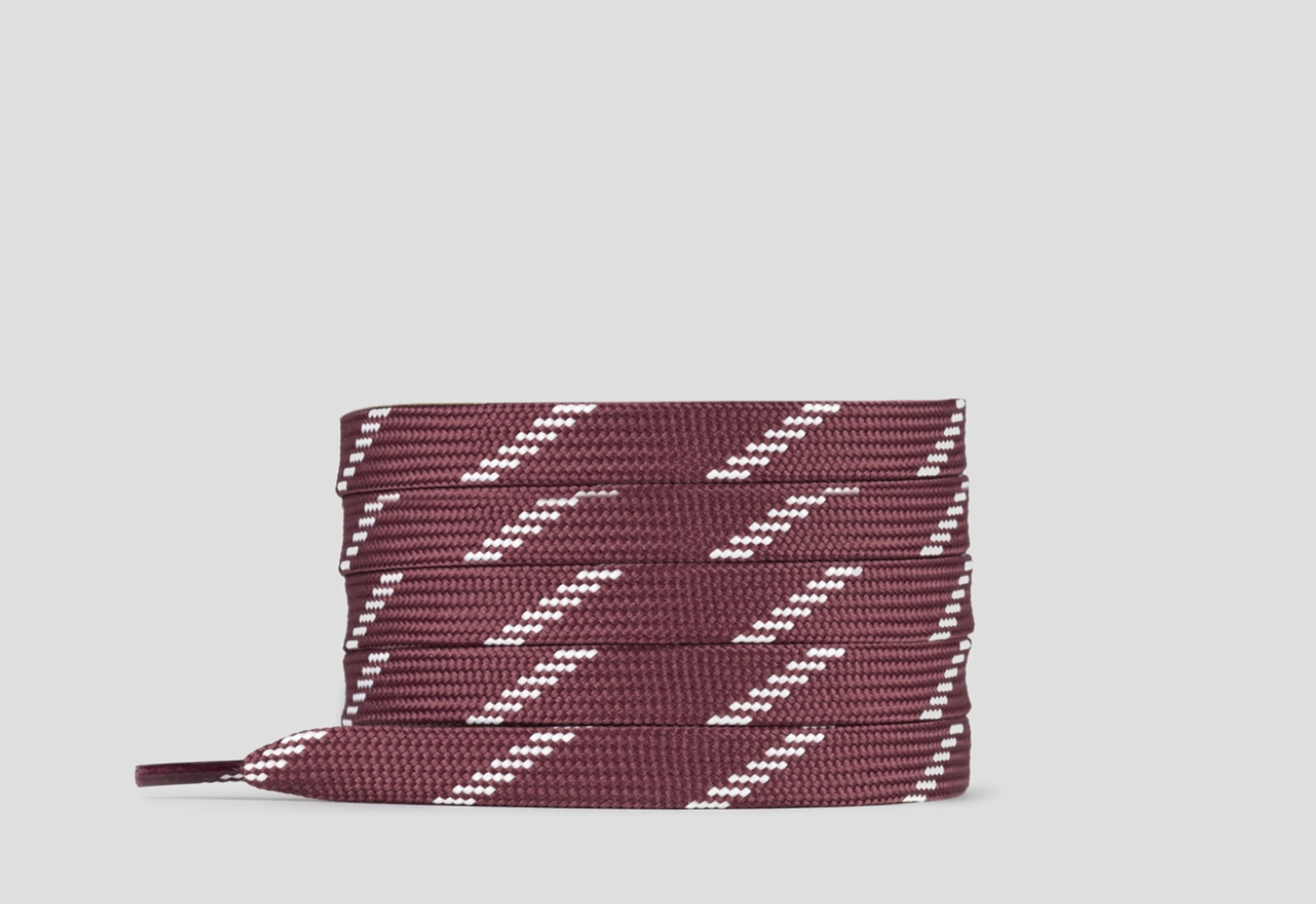 Sneakers Alexander Smith laccio piatto bordeaux con tratteggio bianco da donna - 1