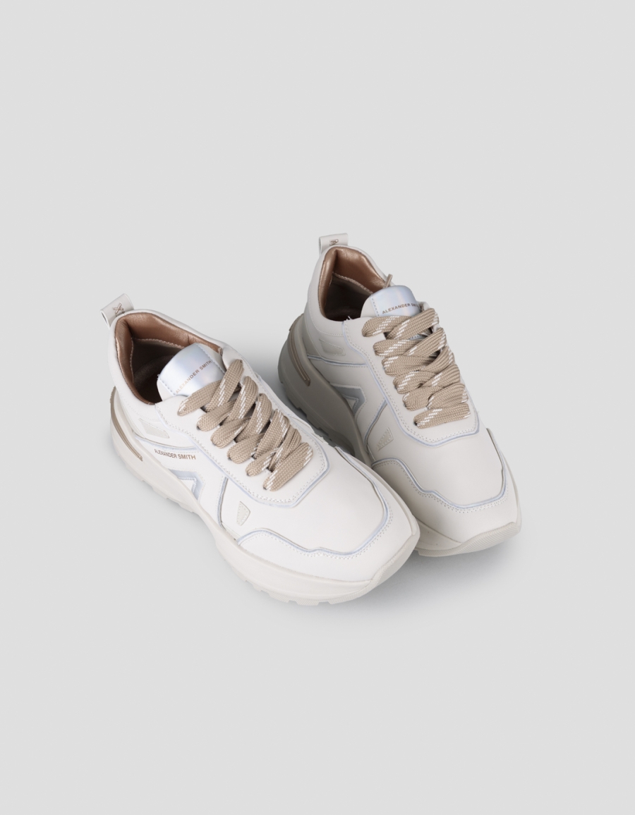 Sneakers Alexander Smith liverpool donna in pelle avorio e specchiato opaco - 2