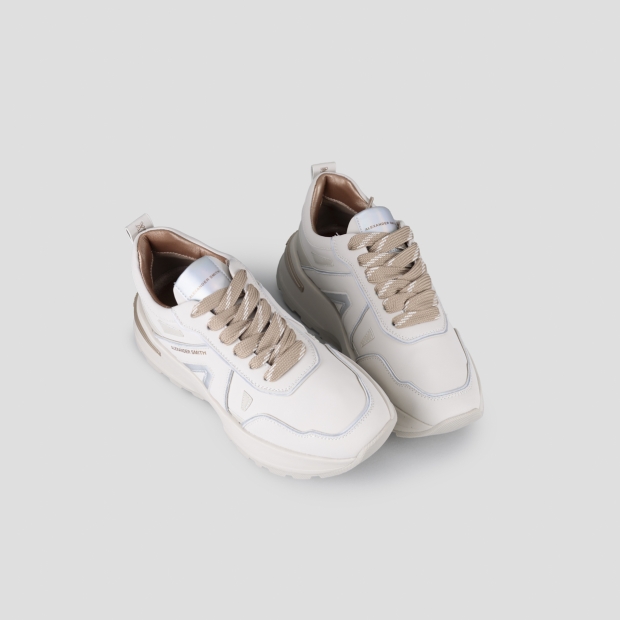 Sneakers Alexander Smith liverpool donna in pelle avorio e specchiato opaco - 2