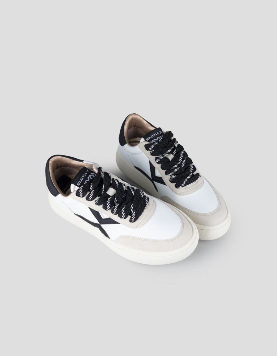 Sneakers Alexander Smith ocean donna in bianco con logo laterale e tallone neri - 2