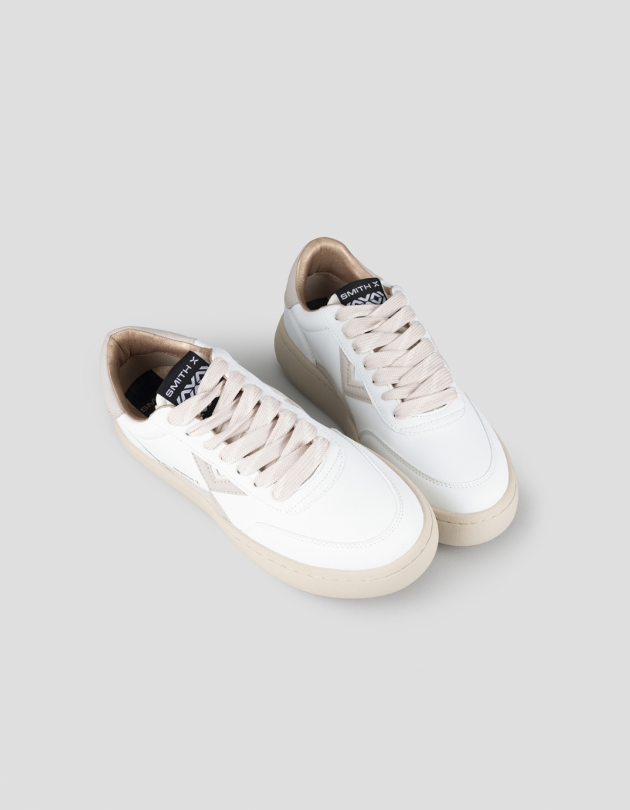 Sneakers Alexander Smith ocean donna in bianco con logo laterale e tallone rosa - 2