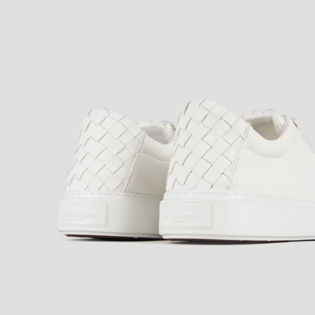 Sneakers Alexander Smith london uomo in pelle bianca e tallone in pelle intrecciata - 5