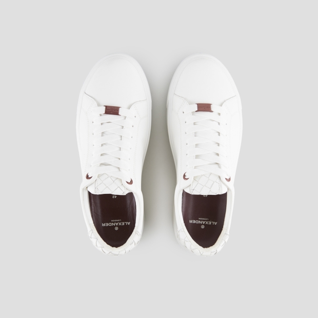 Sneakers Alexander Smith london uomo in pelle bianca e tallone in pelle intrecciata - 6