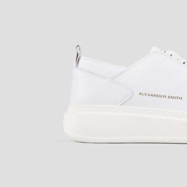 Sneakers Alexander Smith wembley uomo decostruita in pelle bottalata bianca - 3