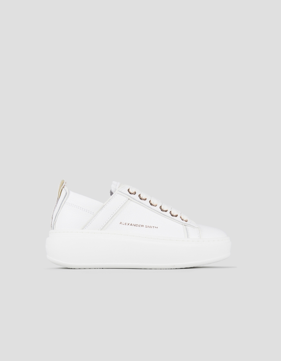 Sneakers Alexander Smith wembley alta donna in pelle bottalata bianca - 1