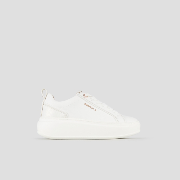 Sneakers Alexander Smith stone donna in bianco con tallone perlato - 1