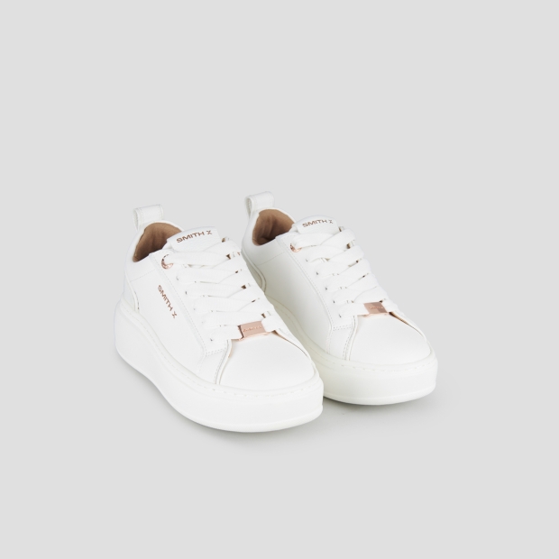 Sneakers Alexander Smith stone donna in bianco con tallone perlato - 5
