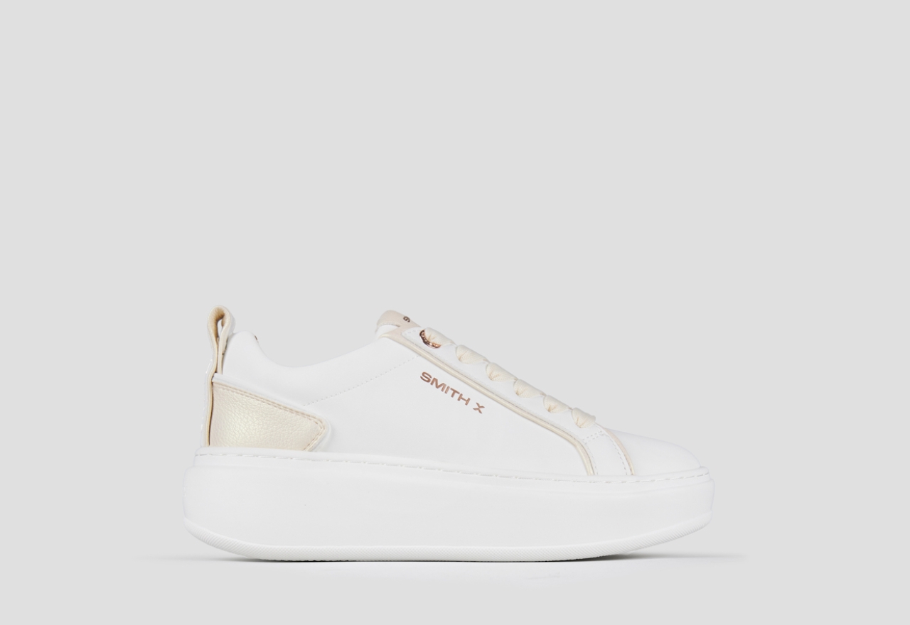 Sneakers Alexander Smith stone donna in bianco con tallone bottalato perlato - 1