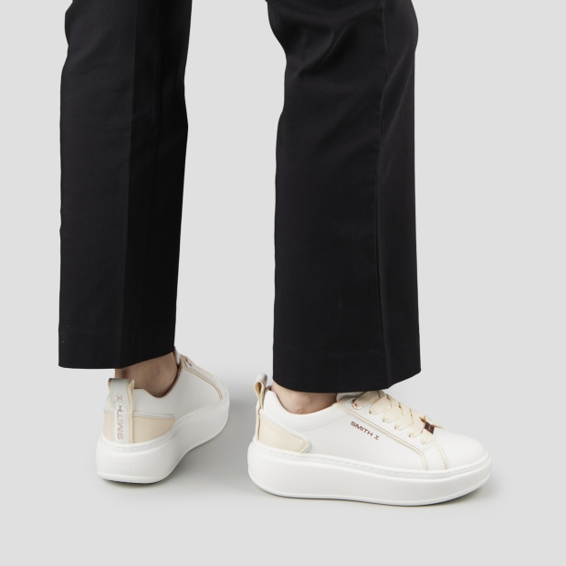 Sneakers Alexander Smith stone donna in bianco con tallone bottalato perlato - 2