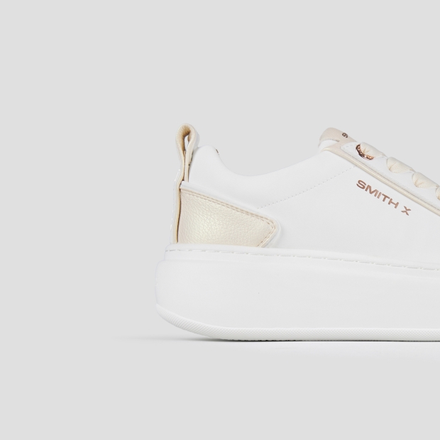 Sneakers Alexander Smith stone donna in bianco con tallone bottalato perlato - 3