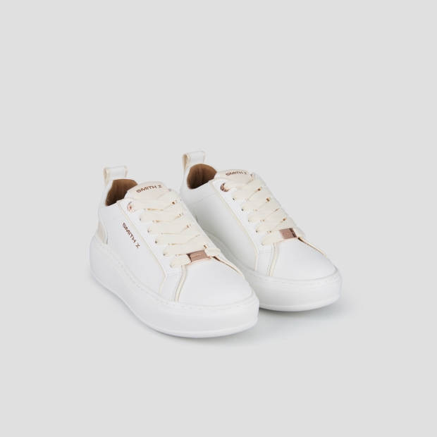 Sneakers Alexander Smith stone donna in bianco con tallone bottalato perlato - 4