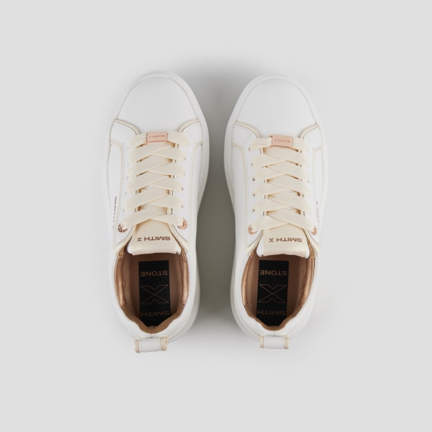 Sneakers Alexander Smith stone donna in bianco con tallone bottalato perlato - 6