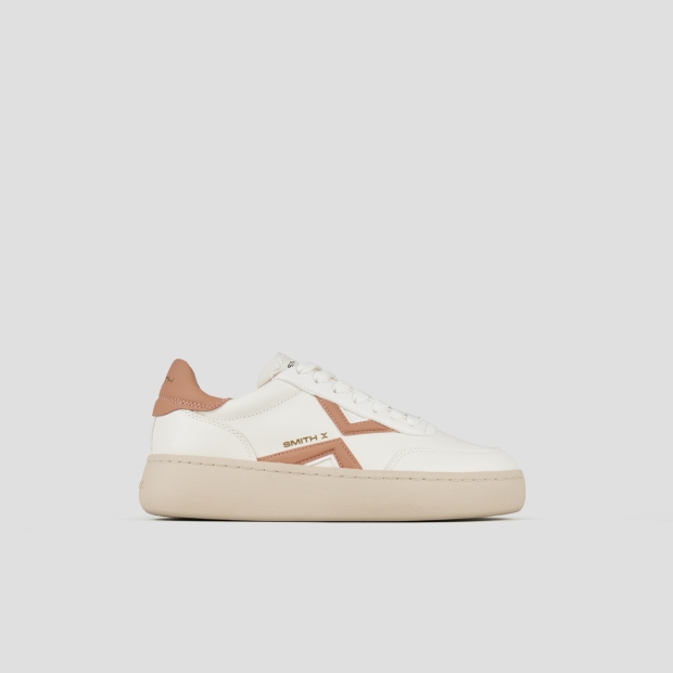 Sneakers Alexander Smith ocean donna in pelle bianca e dettagli corallo - 1