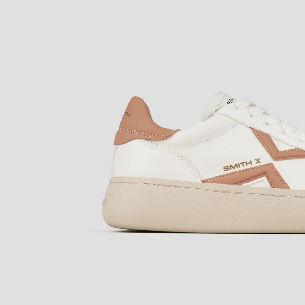 Sneakers Alexander Smith ocean donna in pelle bianca e dettagli corallo - 3