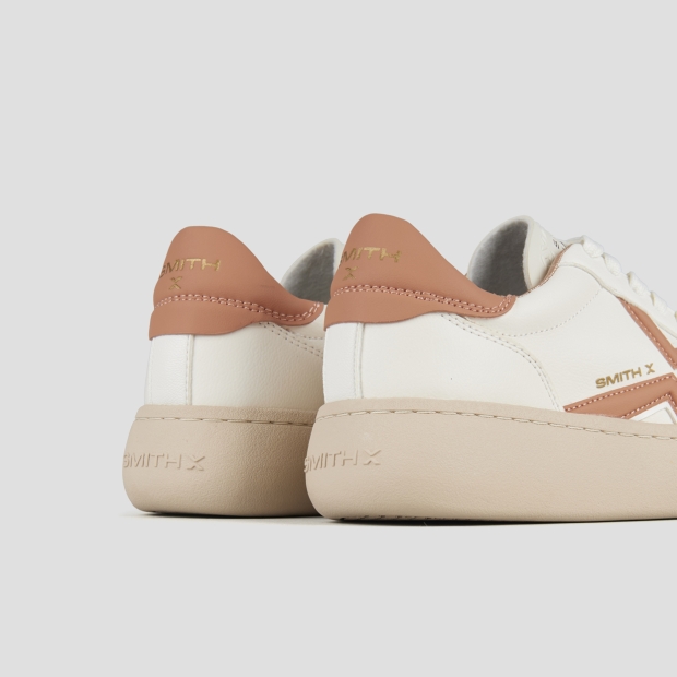 Sneakers Alexander Smith ocean donna in pelle bianca e dettagli corallo - 5