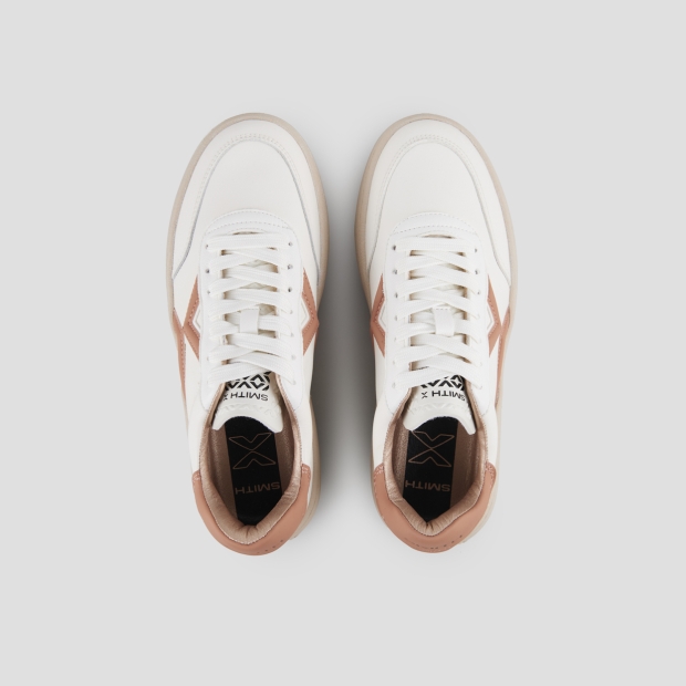 Sneakers Alexander Smith ocean donna in pelle bianca e dettagli corallo - 6