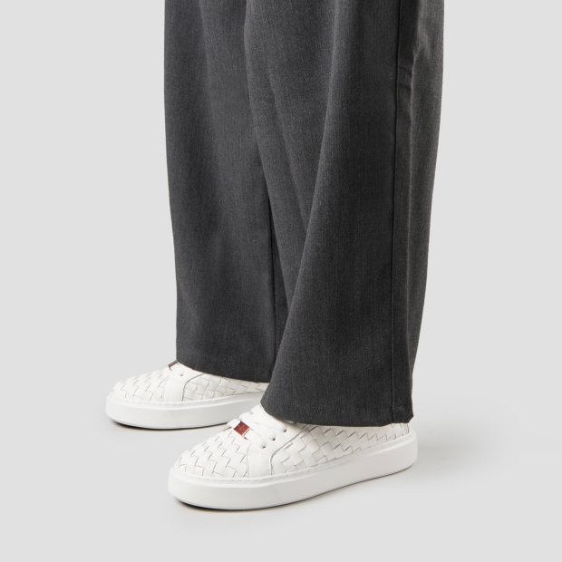 Sneakers Alexander Smith london uomo in pelle intrecciata bianca - 2