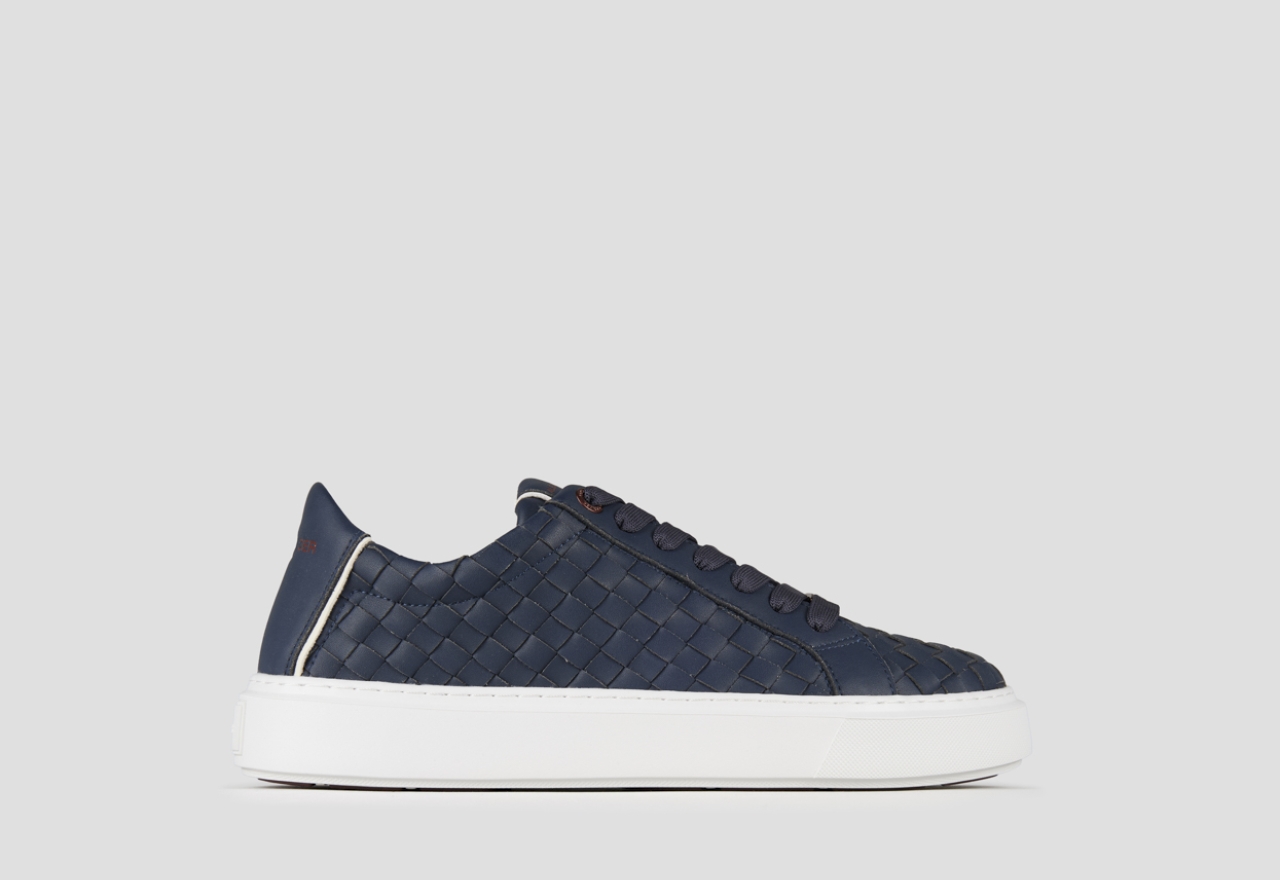 Sneakers Alexander Smith london uomo in pelle intrecciata blu - 1