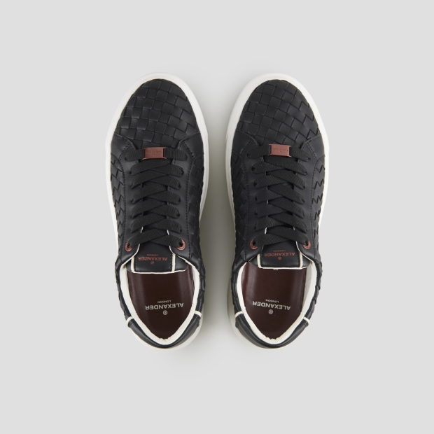 Sneakers Alexander Smith london uomo in pelle intrecciata nera - 6