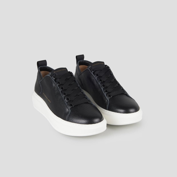 Sneakers Alexander Smith wembley uomo decostruita in pelle bottalata nera - 4