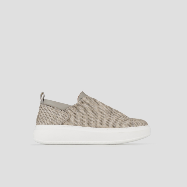 Sneakers Alexander Smith wembley slip-on uomo in pelle intrecciata grigia - 1