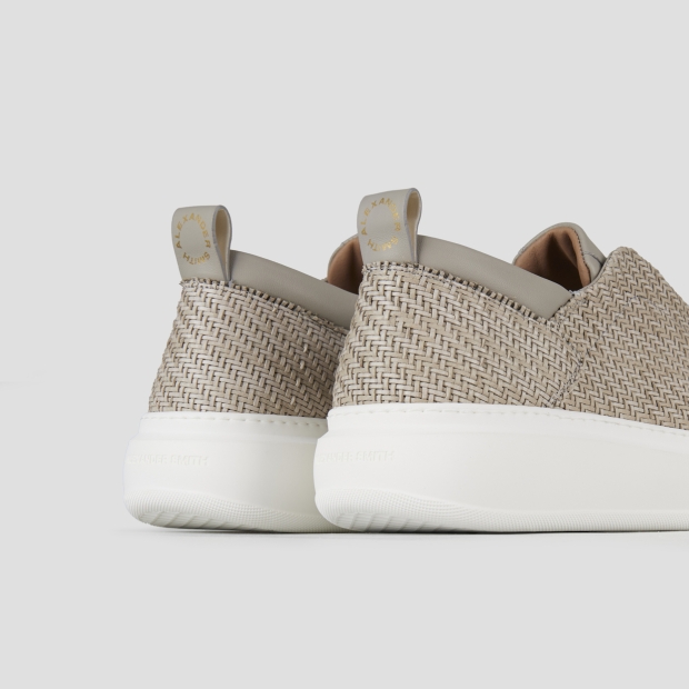 Sneakers Alexander Smith wembley slip-on uomo in pelle intrecciata grigia - 5