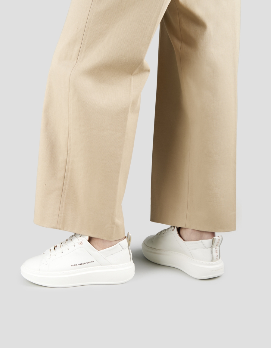 Sneakers Alexander Smith wembley donna in nappa bianca e tallone arricciato - 2