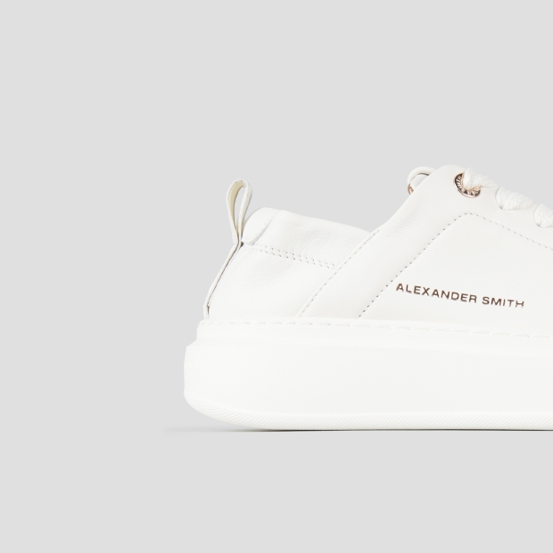 Sneakers Alexander Smith wembley donna in nappa bianca e tallone arricciato - 3