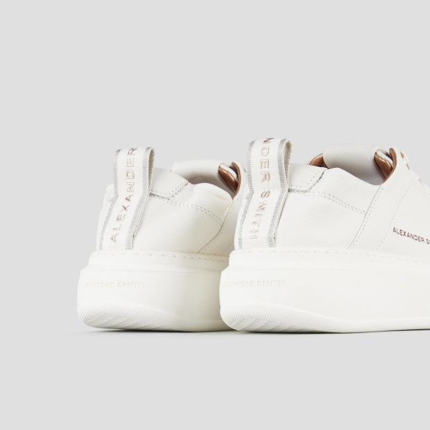 Sneakers Alexander Smith wembley donna in nappa bianca e tallone arricciato - 5